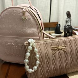 Juicy Backpack And Pink Bow Handbag
