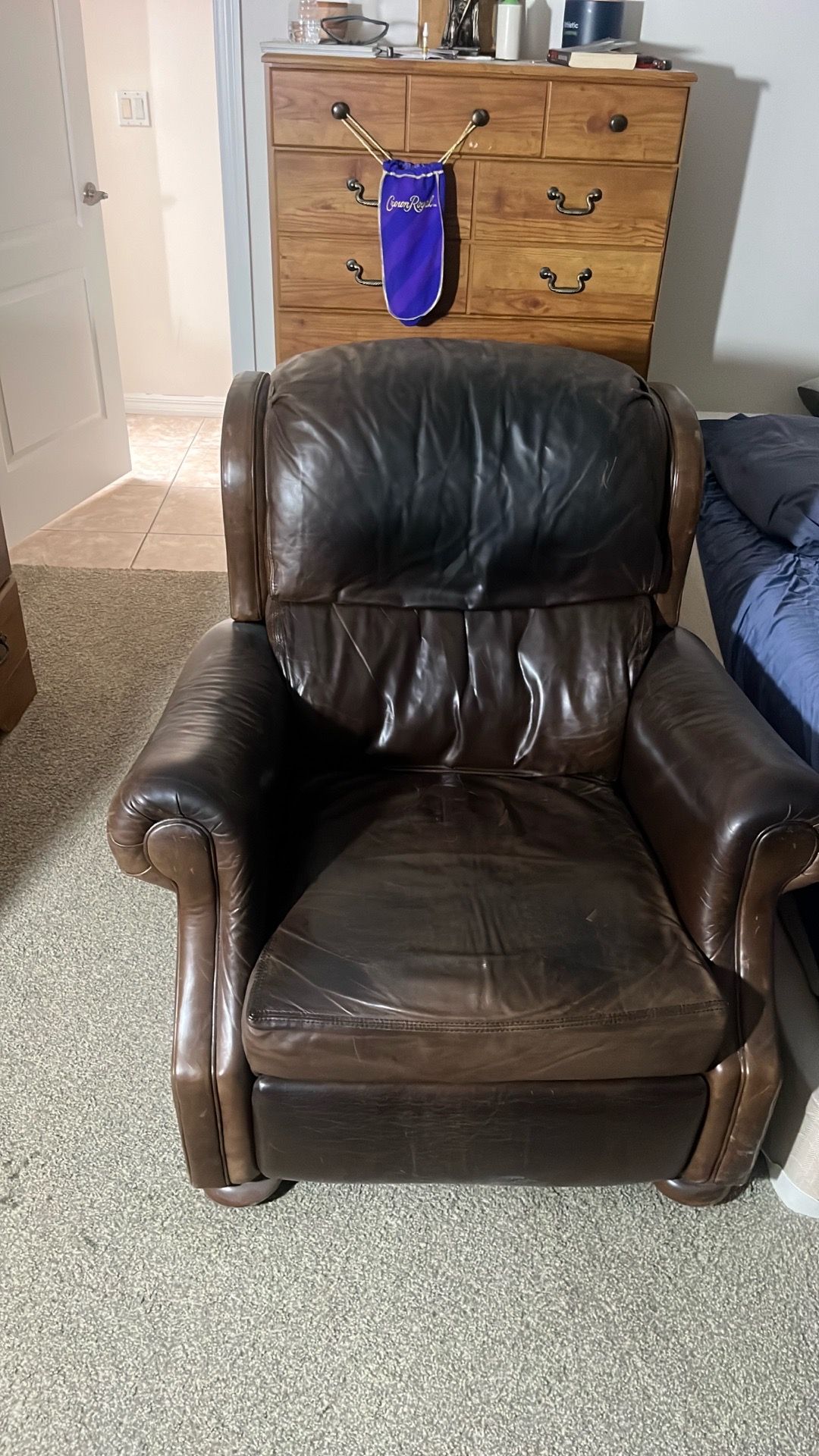 Leather recliner