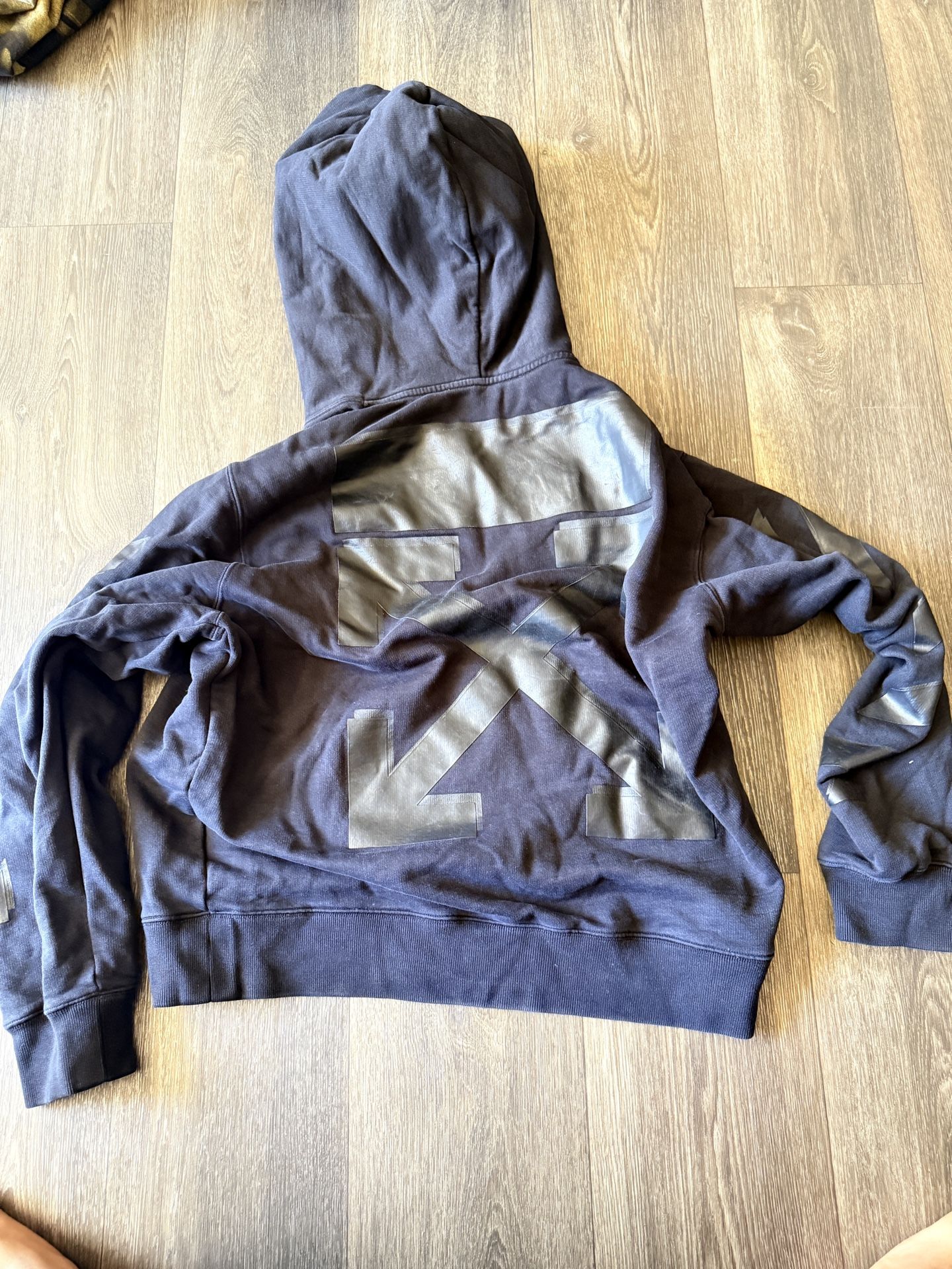 Black On Black Off White Hoodie