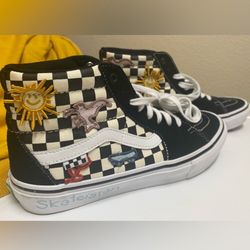 Vans X Skateistan Skate Sk8-Hi Checkerboard Skate Shoes, Mens Size 10