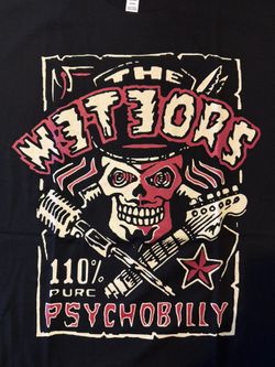 Gildan The Meteors Psychobilly Graphic Print T-Shirt Black XL
