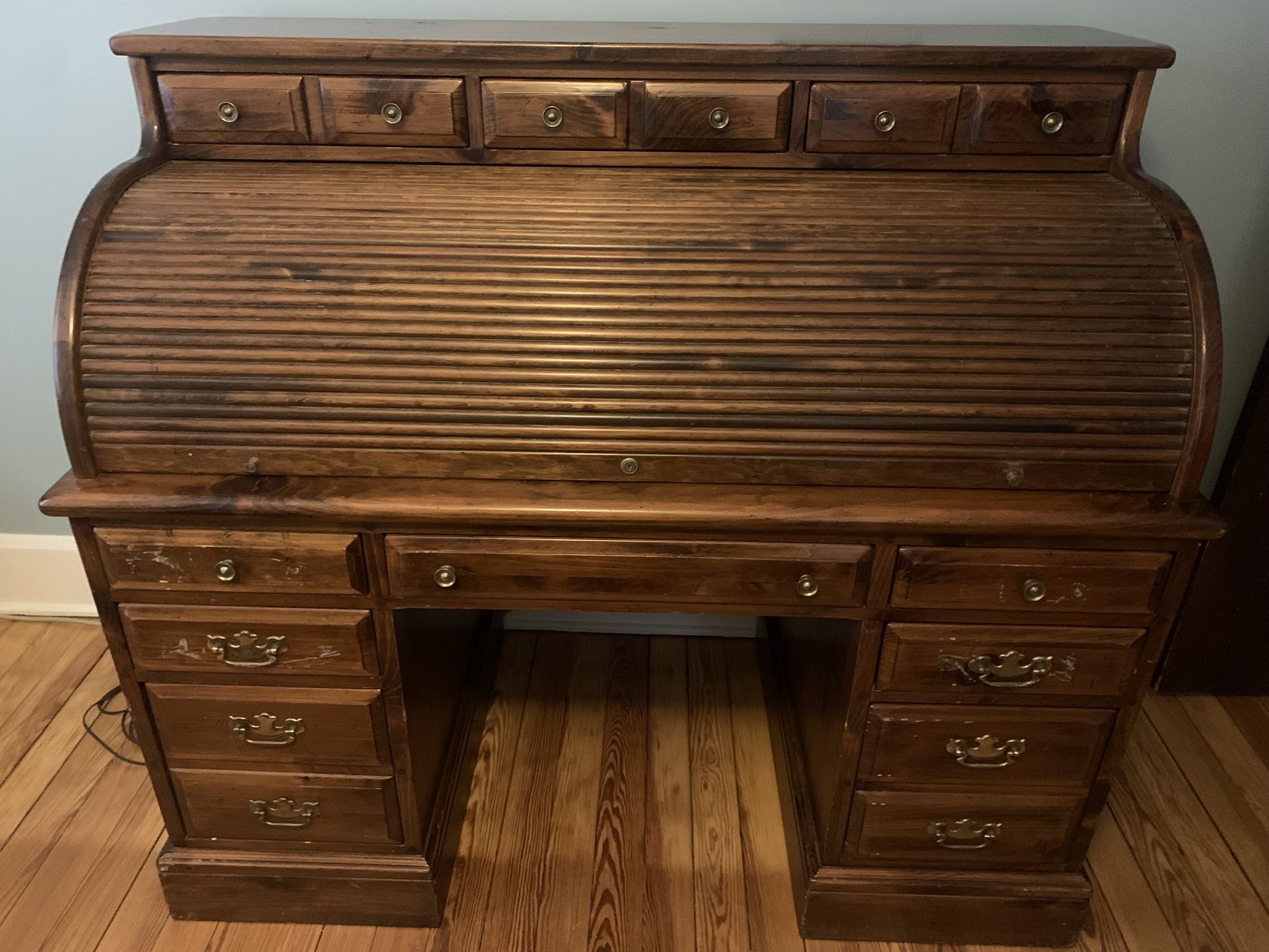Solid Wood Roll Top Desk