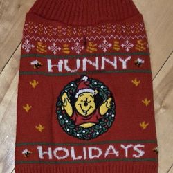Disney 'Hunny Holidays' Pooh Bear Dog Sweater (S)