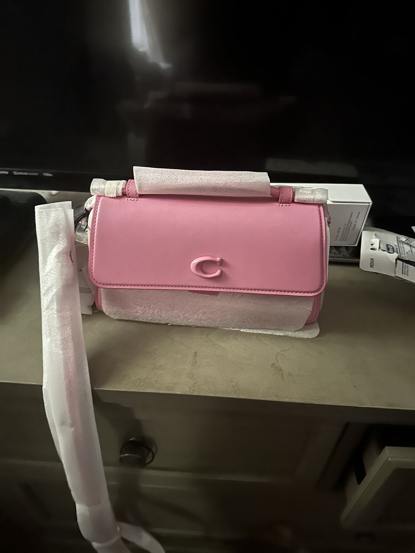Pink Coach Juno Small Leather Crossbody Purse
