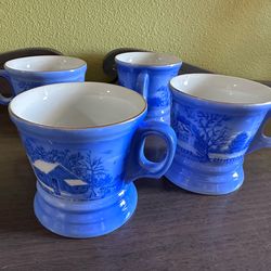 Currier and Ives 4 piece mug set