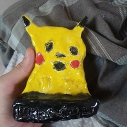 Handmade Ceramic Pikachu Statue (I Made It Myself)