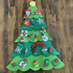 Felt Christmas Tree For Kids With Detachable Ornaments