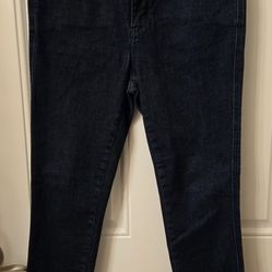 Dark Wash Judy Blue Skinny Jeans Raw Hem (Like New)