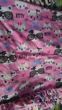 Cat single tie blanket