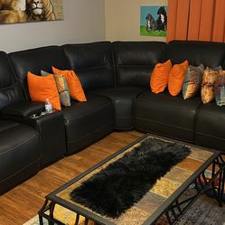 Real Leather Sectional