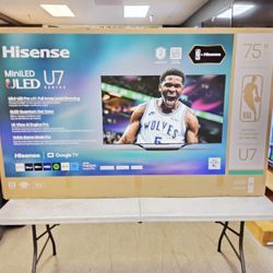 HISENSE 75 INCH QLED MINI LED TV'S 144HZ FULL ARRAY 75U7N IN STOCK W/WARRANTY - PAYMENT PLANS