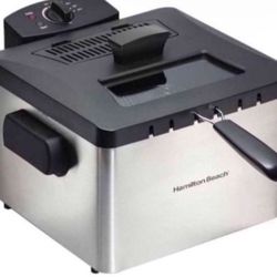 NEW HAMILTON BEACH 5.3 QT . DEEP FRYER IN SILVER