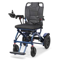 Wheelchair for Adults - Lightweight Folding Electric Wheelchair, Motorized Power Chair with Removable Battery for Indoor/Outdoor Mobility -