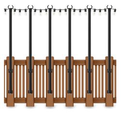 5 Ft String Light Poles, 6-Pack String Light Poles 