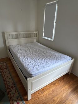 IKEA Wood Full Bed Frame with Mattress // Santa Monica
