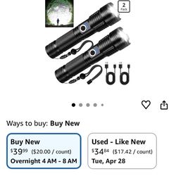 2 Rechargeable flashlights