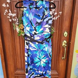 AB Studio Teal & Purple Floral dress Size 2