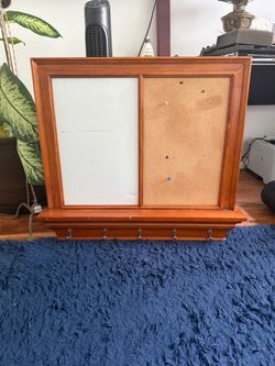 Wood Framed Whiteboard and Corkboard Combo