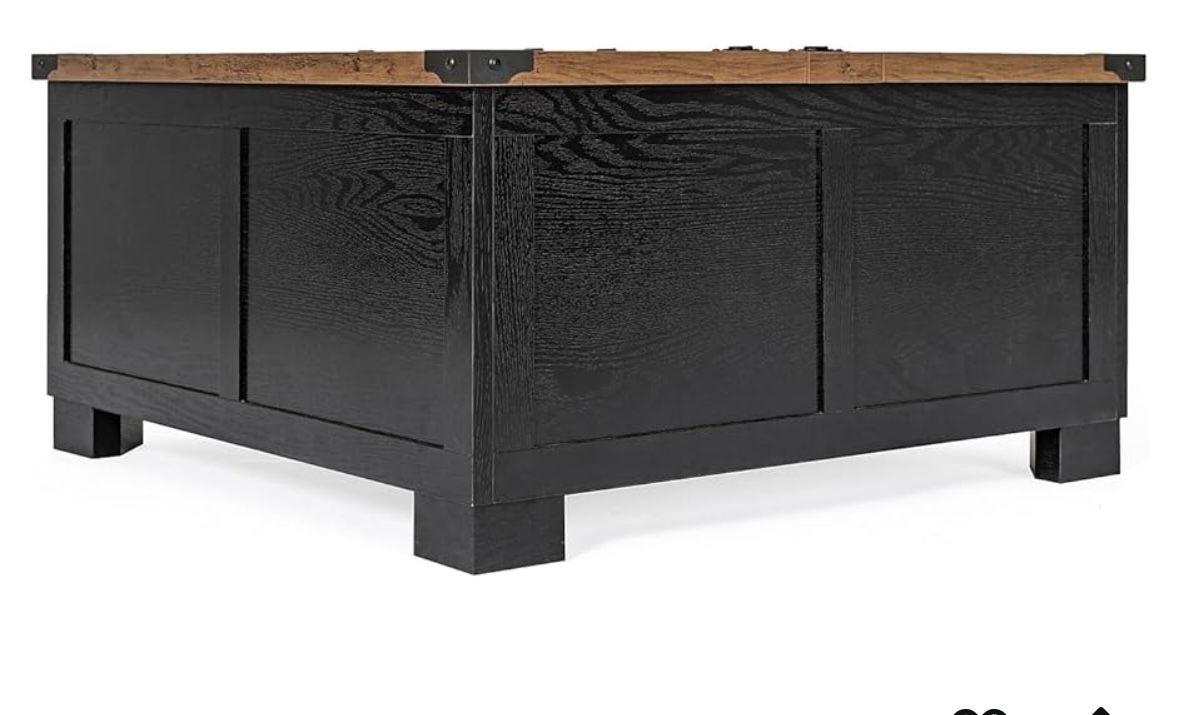 Wyatt Farmhouse Coffee Table with Storage, Square Coffee Table with Hinged Lift Top New