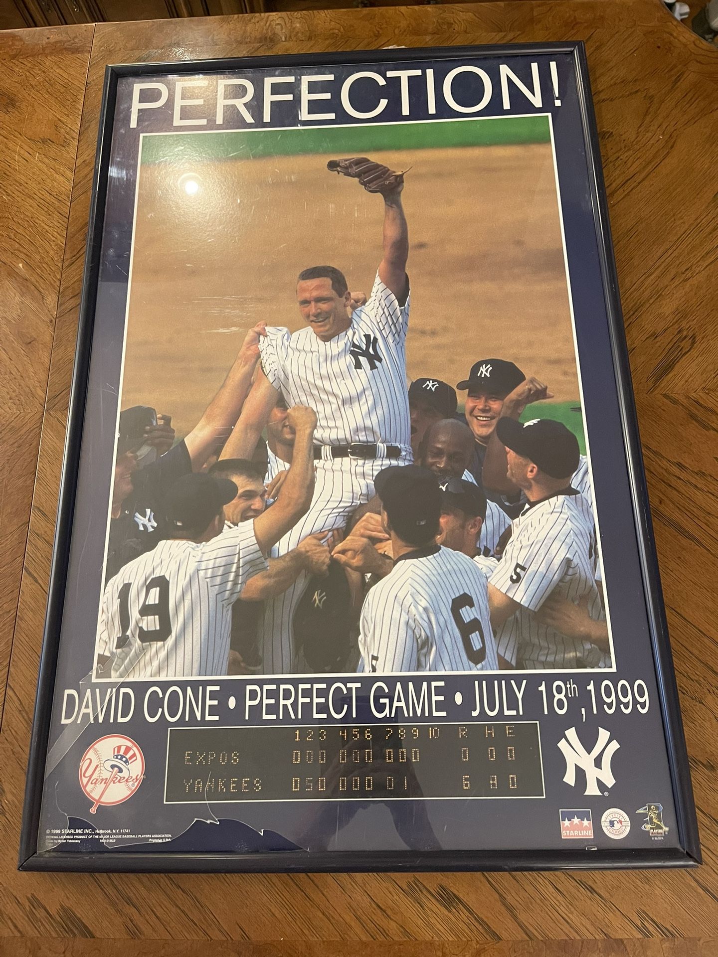 David Cone NY Yankees Perfect Game 1999 Starline Poster Print - See Description about Frame