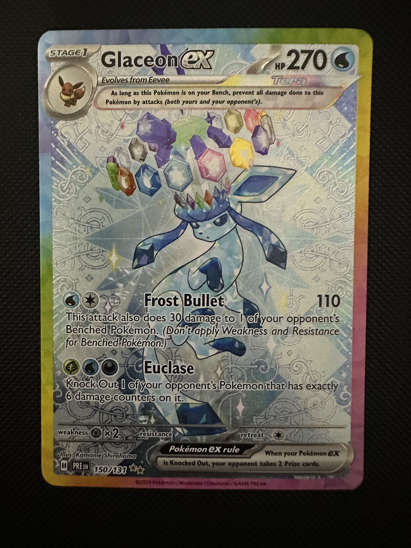 Pokemon TCG RAW Prismatic Evolutions Glaceon EX 150/131