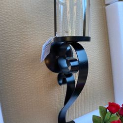 Celebrating Home modern Metal and glass Scrolled Candle holder