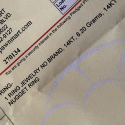 Gold Nugget Ring 14k 8.20grams 