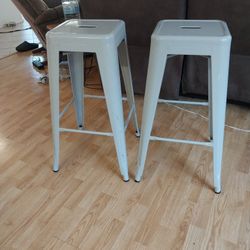 Pair Industrial Stackable Stools