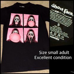 $15 ghost face shirt adult small (like new)