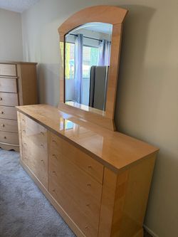Long Dresser with Arched Mirror