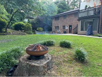 30” Outdoor Fire Pit w/ Spark Screen, Cover & Poker