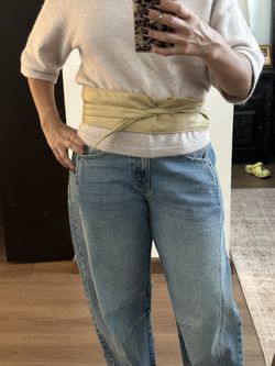 Obi Leather Wrap Belt in Butter Yellow 