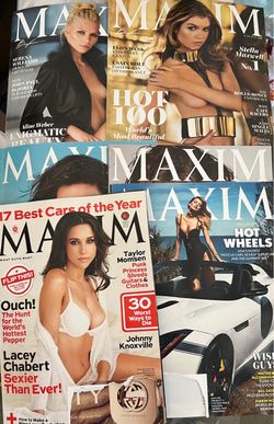 Maxim men’s magazines lot with 2 rare calendars