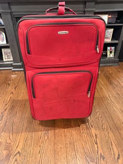 Sonoma Red Rolling Luggage Suitcase plus small red carry-on bag