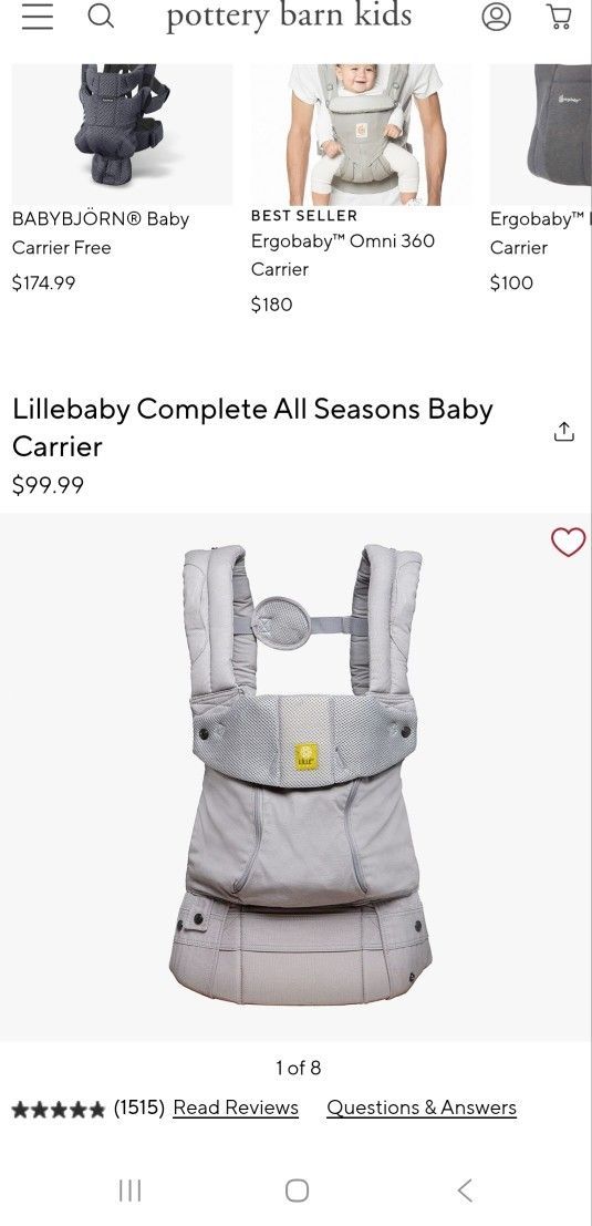 Lille Baby Complete 6 Position Baby Carrier - Stone