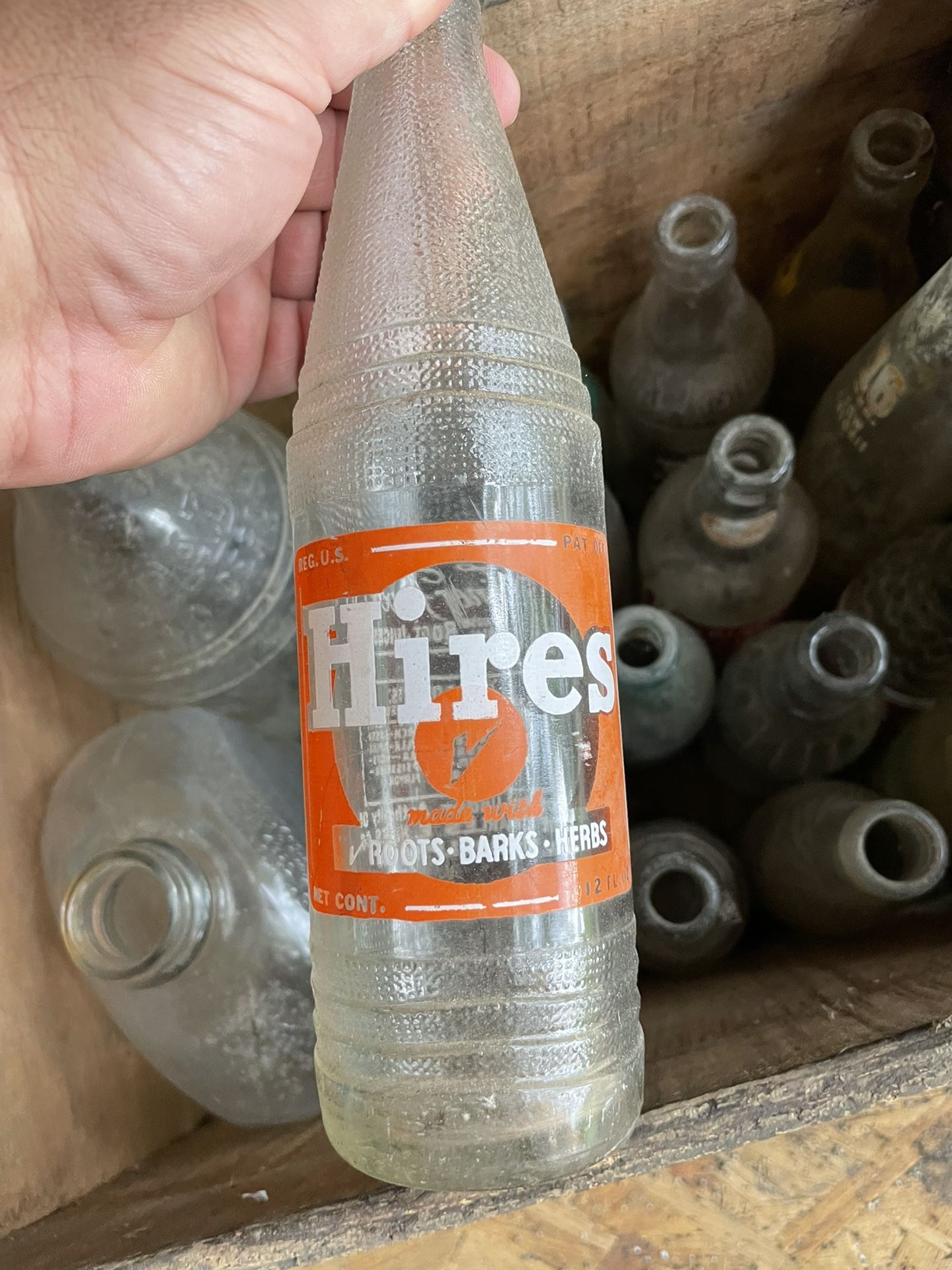 Vintage Hires Root beer Bottle Orange