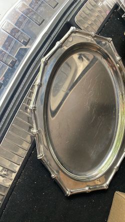 Stainless steel large oval tray