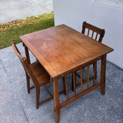Wooden Table with 2 Chairs