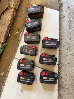 9 Milwaukee batteries 5.0 asking $60 each all like brand new