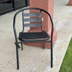 Black aluminum metal slat Restaurant stack chair cafe bistro commercial indoor arm chair