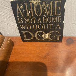 Heavy Wood Small Dog Sign Plaque