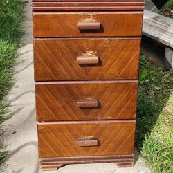 Vintage Wood Depression 4 Drawer Night Stand