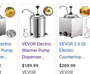 VEVOR Electric Warmer Pump Dispenser Condiment Melter 2.6qt Nacho Cheese Sauce