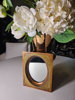 Vintage Wood Mirror Frame with Gold-toned Gilt Finish Wall Decor 9x7