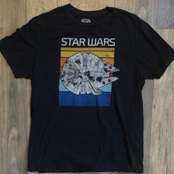Star Wars Millennium Falcon Retro Graphic Tee Shirt Size Large Lucasfilm