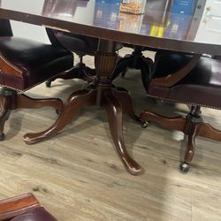 Large Table With Leather Chairs  $400 OBO