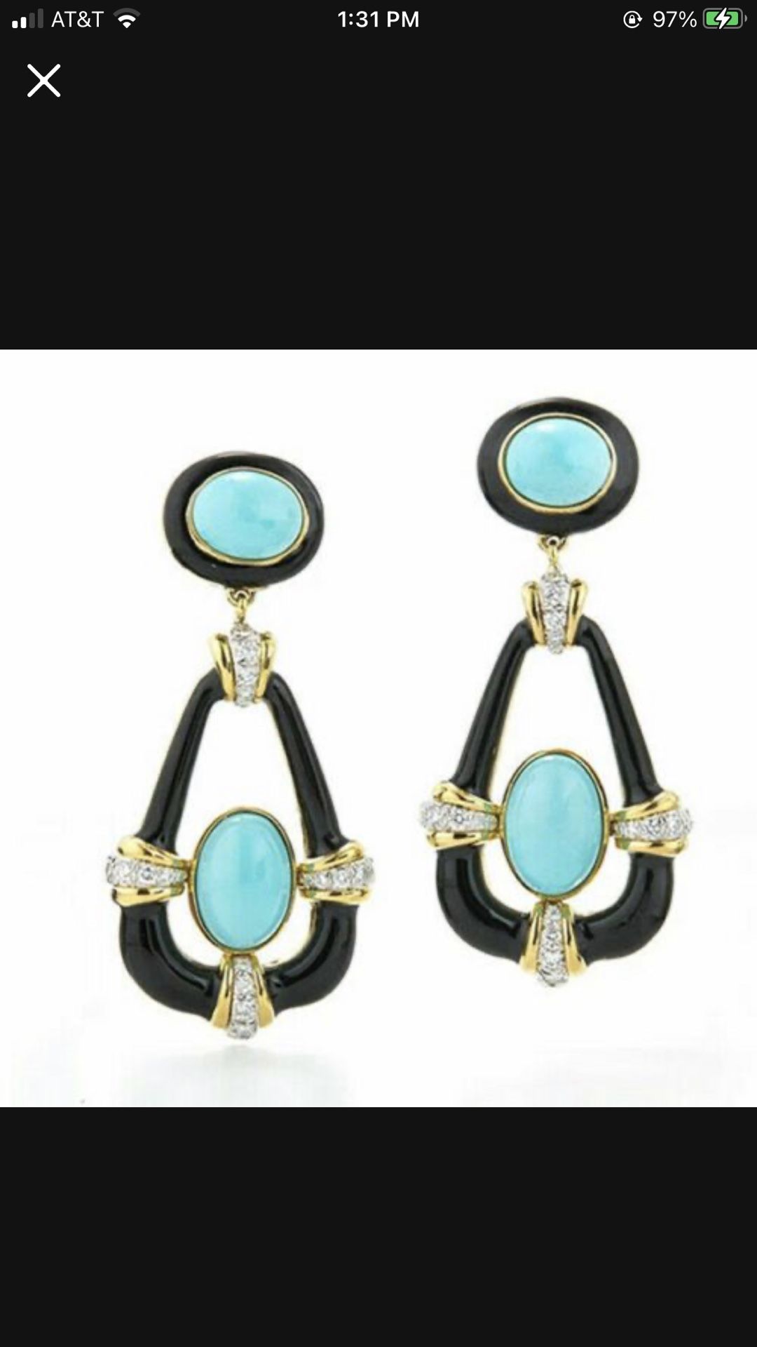 *SALE* Fashion Created Turquoise Dangle Drop Pierced CZ Earrings *See My Other 800 Items*