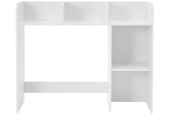 GlossyEnd Sturdy & Elegant Wood Desk Bookshelf Organizer, Office Storage Holder, Desktop Organizer, Collage Dorm, White