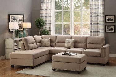 3 Piece Sectional Sofa with Ottoman F7614