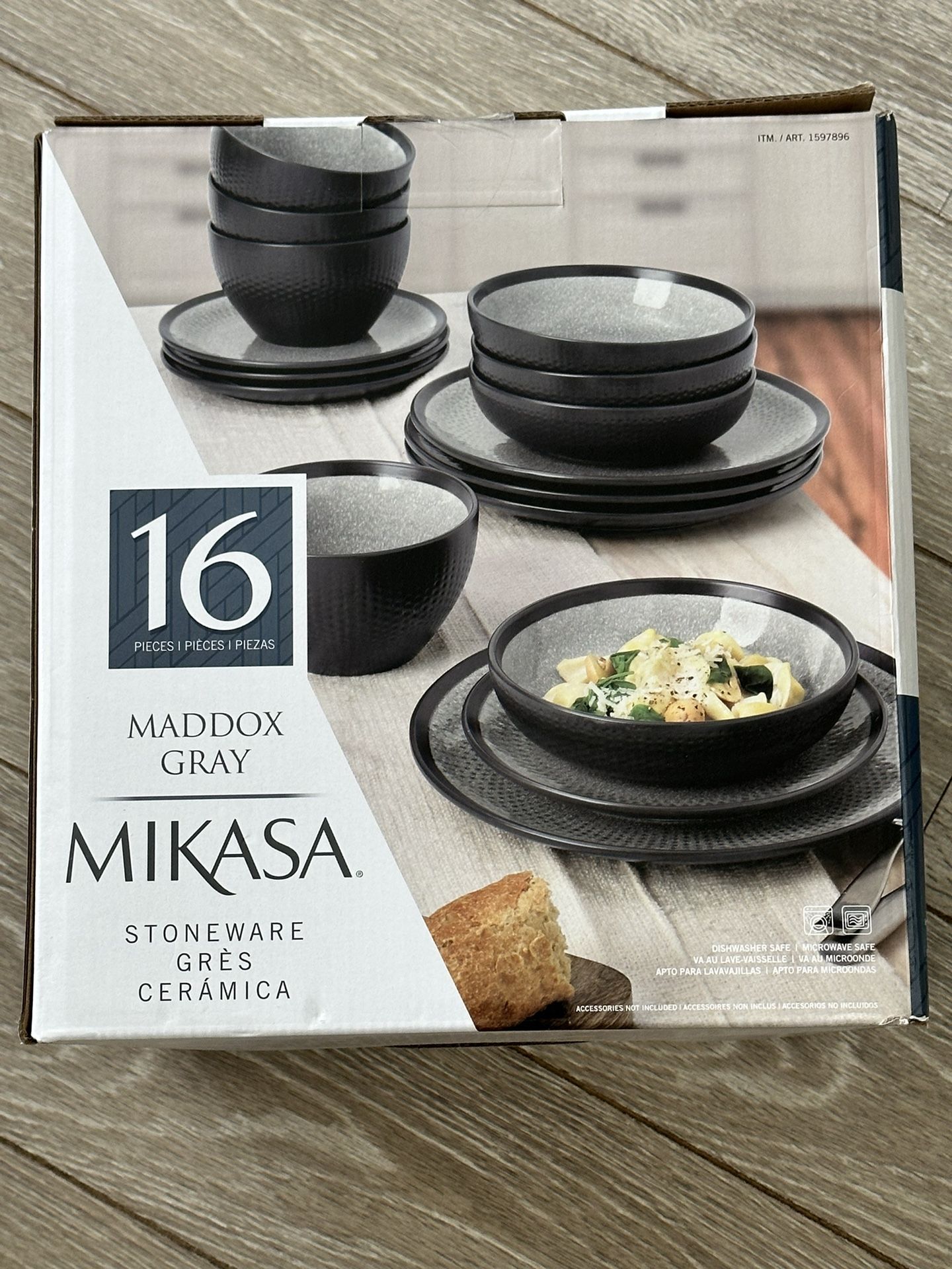 Mikasa 16-Piece Maddox Gray Stoneware